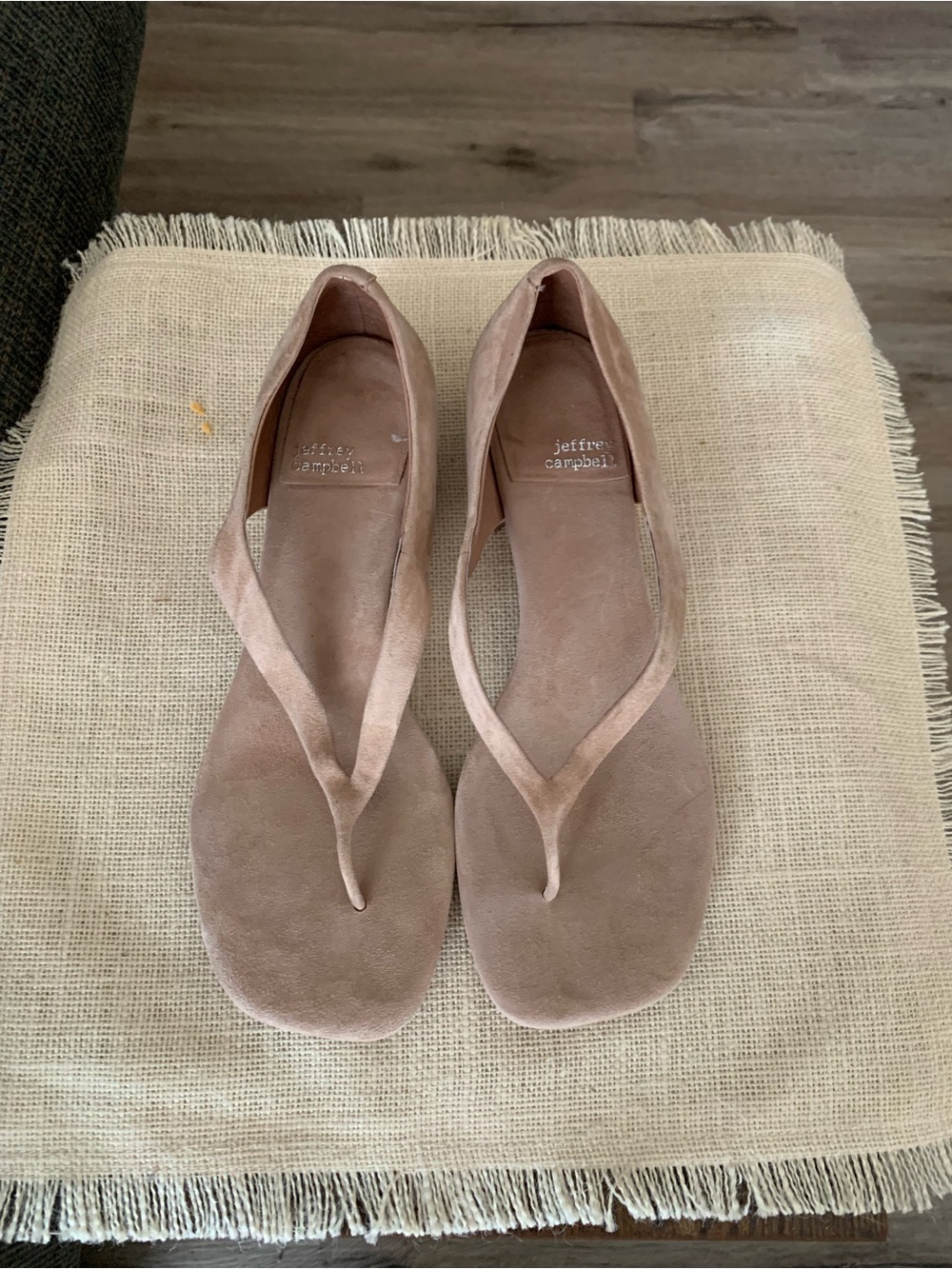 Jeffrey Campbell Blush Suede Thong Sandals